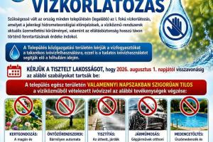 I. fokú vízkorlátozás
